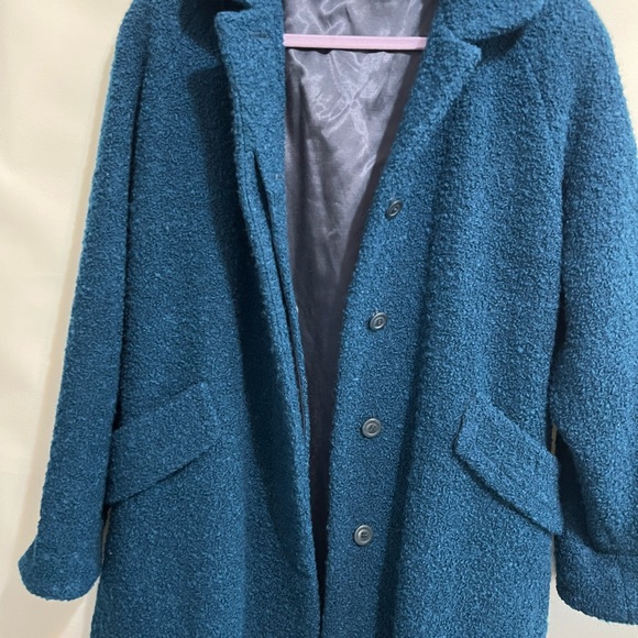 Utex Vintage winter coat popcorn material blue EUC. Sz 6 lined deep pockets - Picture 12 of 13